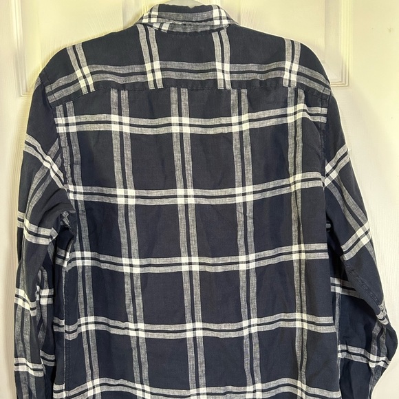 UNTUCKit Blue and White Casual Button Down Shirt Linen 100% - Picture 3 of 9